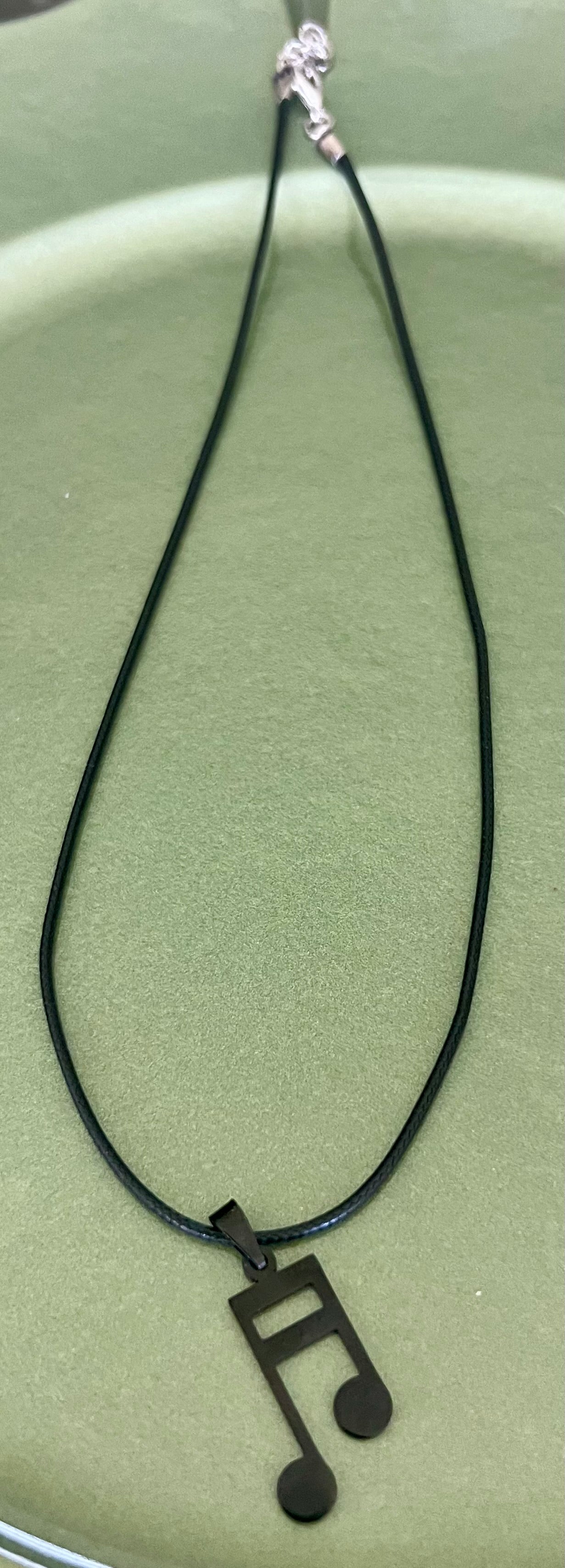 Music Note Black Necklace