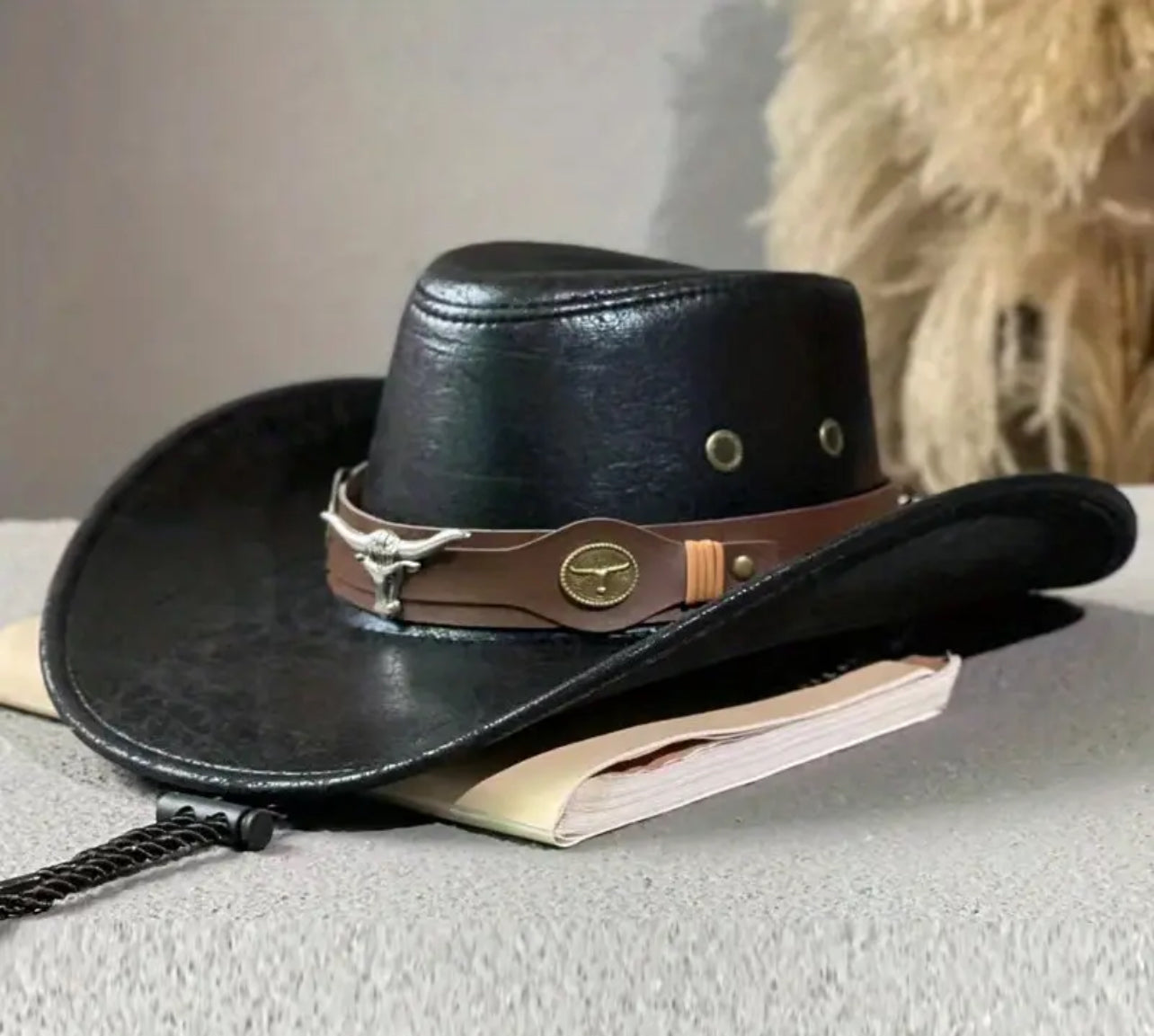 Bull hide Cowboy Black Hat