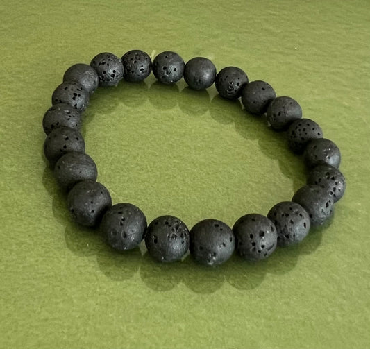 Chic Beaded Black Elastic Bracelet.