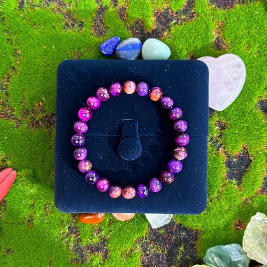 Chic Purple Tiger Eye Elastic Purple Bracelet