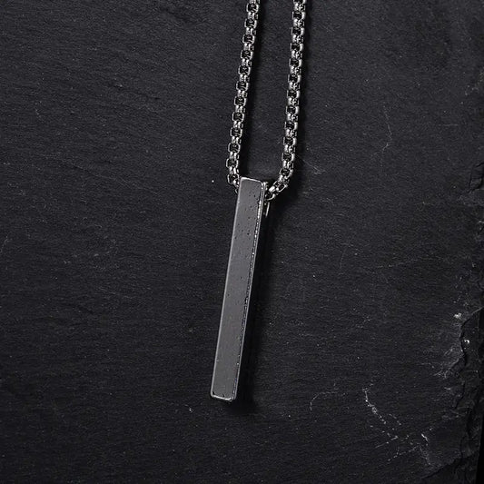 Chic Black Rectangular Pendant Necklace