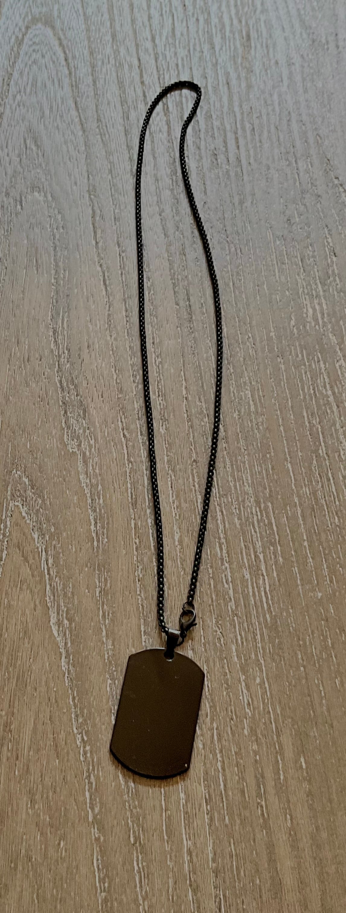 Black Chic Tag Pendant Necklace